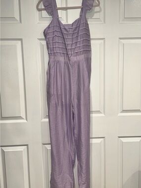 Ruffled-Strap Lilac Jumpsuit